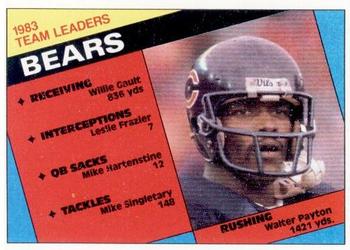 1984 Topps #221 Bears Team Leaders - Walter Payton Front