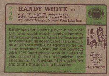 1984 Topps #249 Randy White Back