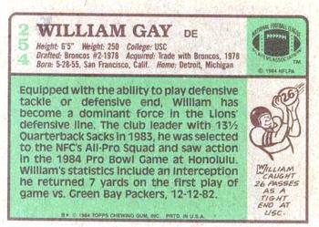 1984 Topps #254 William Gay Back