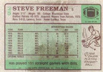 1984 Topps #25 Steve Freeman Back