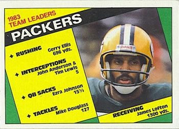 1984 Topps #263 Packers Team Leaders - James Lofton Front