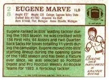 1984 Topps #28 Eugene Marve Back