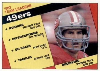 1984 Topps #349 49ers Team Leaders - Dwight Clark Front