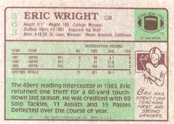 1984 Topps #363 Eric Wright Back