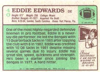 1984 Topps #40 Eddie Edwards Back