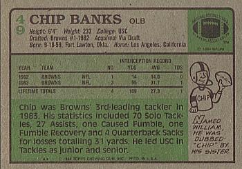 1984 Topps #49 Chip Banks Back
