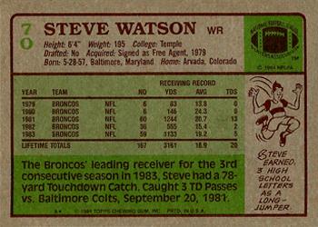 1984 Topps #70 Steve Watson Back