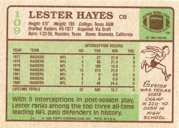 1984 Topps #109 Lester Hayes Back