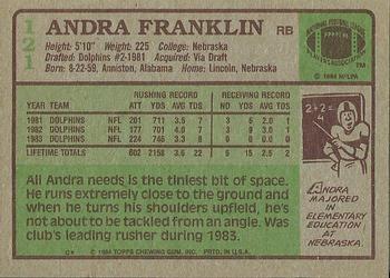 1984 Topps #121 Andra Franklin Back
