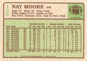 1984 Topps #125 Nat Moore Back