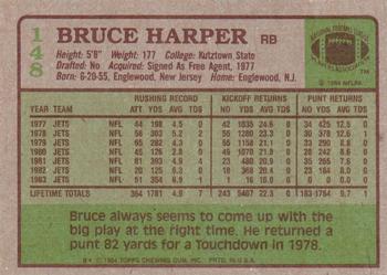 1984 Topps #148 Bruce Harper Back