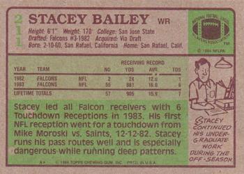 1984 Topps #211 Stacey Bailey Back