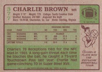 1984 Topps #377 Charlie Brown Back