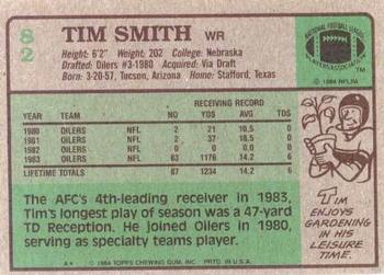 1984 Topps #82 Tim Smith Back