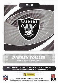 2022 Panini Sticker & Card Collection - Cards #8 Darren Waller Back