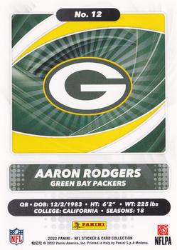 2022 Panini Sticker & Card Collection - Cards #12 Aaron Rodgers Back