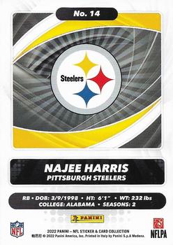 2022 Panini Sticker & Card Collection - Cards #14 Najee Harris Back