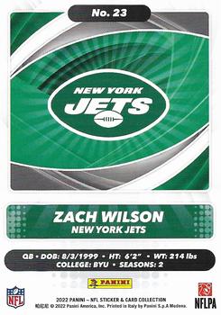 2022 Panini Sticker & Card Collection - Cards #23 Zach Wilson Back