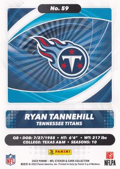 2022 Panini Sticker & Card Collection - Cards #59 Ryan Tannehill Back