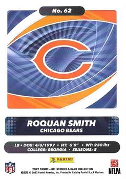 2022 Panini Sticker & Card Collection - Cards #62 Roquan Smith Back