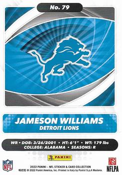 2022 Panini Sticker & Card Collection - Cards #79 Jameson Williams Back