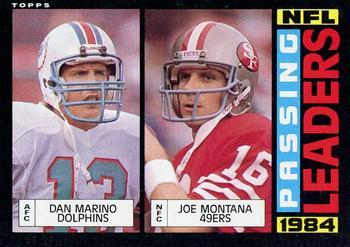 1985 Topps #192 Dan Marino / Joe Montana Front