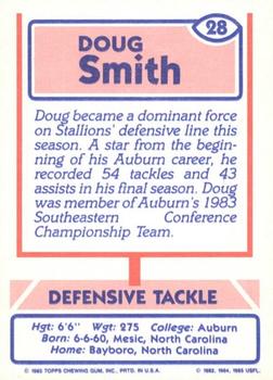 1985 Topps USFL #28 Doug Smith Back