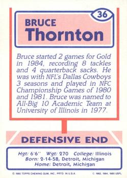 1985 Topps USFL #36 Bruce Thornton Back