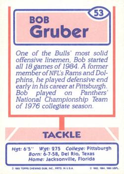 1985 Topps USFL #53 Bob Gruber Back