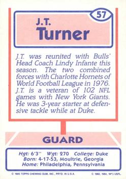 1985 Topps USFL #57 J.T. Turner Back