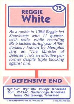 1985 Topps USFL #75 Reggie White Back