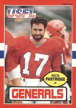 1985 Topps USFL #84 Rick Partridge Front