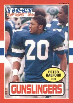 1985 Topps USFL #120 Peter Raeford Front