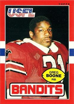 1985 Topps USFL #124 Greg Boone Front