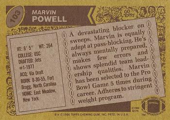 1986 Topps #103 Marvin Powell Back