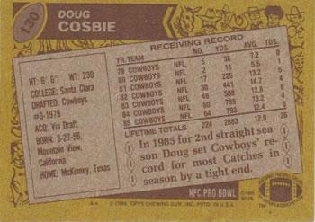 1986 Topps #130 Doug Cosbie Back