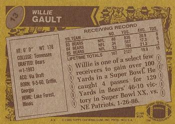 1986 Topps #13 Willie Gault Back