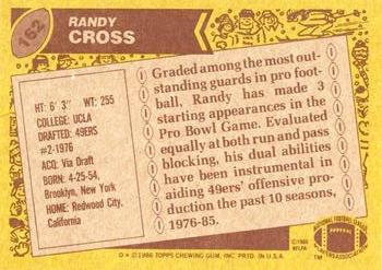 1986 Topps #162 Randy Cross Back