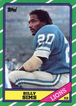 1986 Topps #244 Billy Sims Front