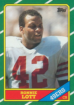1986 Topps #168 Ronnie Lott Front