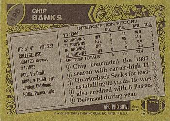 1986 Topps #196 Chip Banks Back