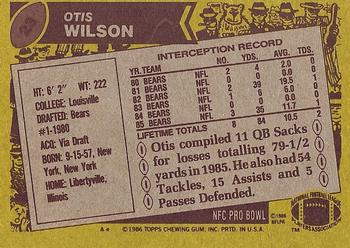 1986 Topps #23 Otis Wilson Back