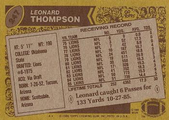 1986 Topps #247 Leonard Thompson Back