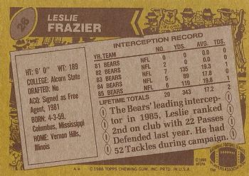 1986 Topps #26 Leslie Frazier Back