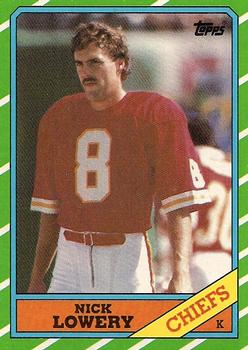 1986 Topps #308 Nick Lowery Front