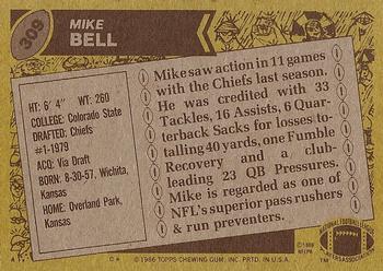 1986 Topps #309 Mike Bell Back