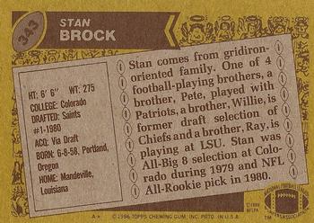1986 Topps #343 Stan Brock Back
