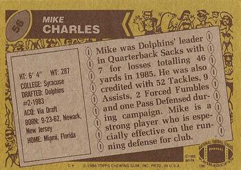 1986 Topps #56 Mike Charles Back