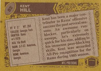 1986 Topps #82 Kent Hill Back