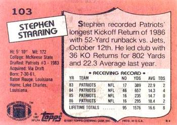 1987 Topps #103 Stephen Starring Back